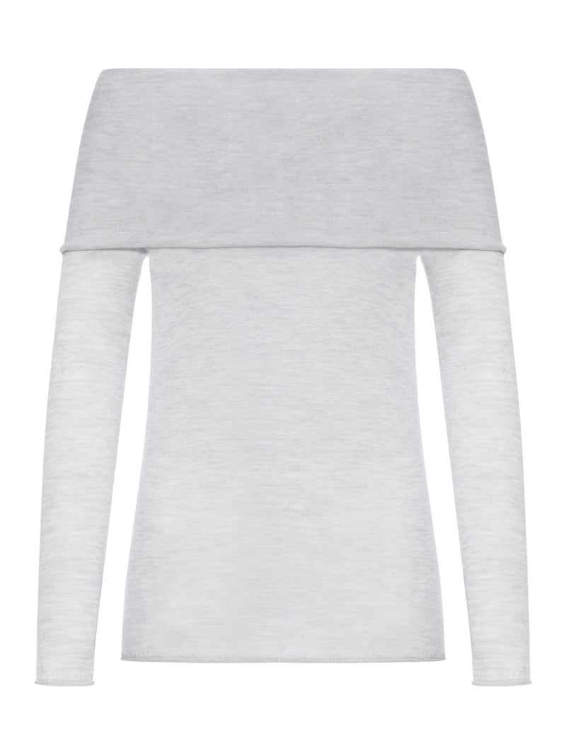 MAGLIA IN SETA E CASHMERE CON SCOLLO A BARCA