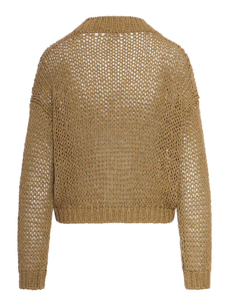 CARDIGAN CROPPED IN MAGLIA TRAFORATA