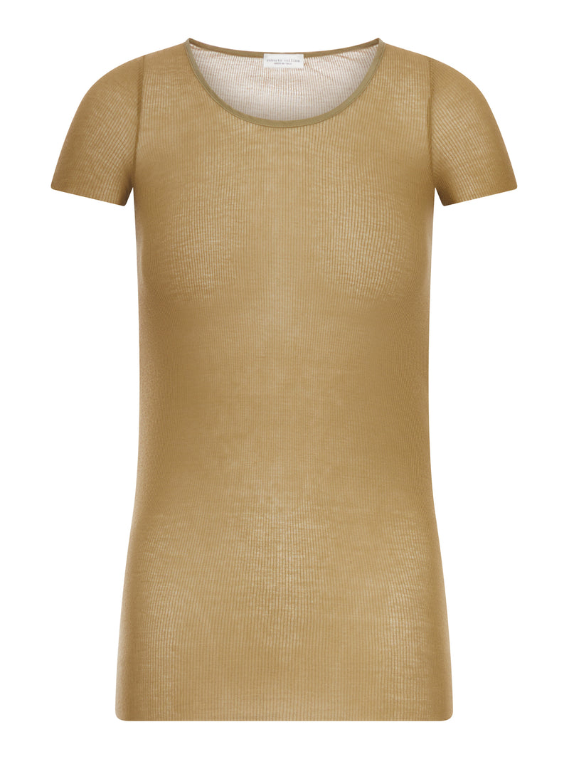 T-SHIRT IN MAGLIA A COSTINE