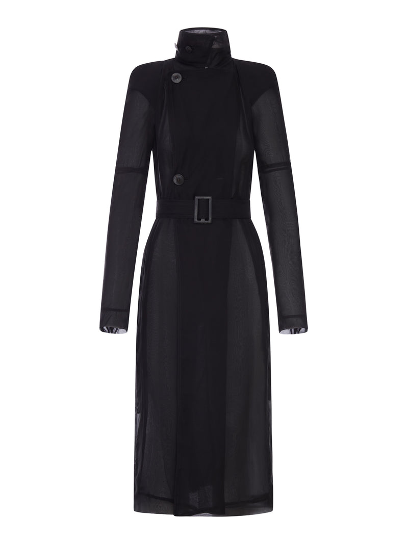 TRENCH MARIA IN ORGANZA TRASPARENTE CON CINTURA