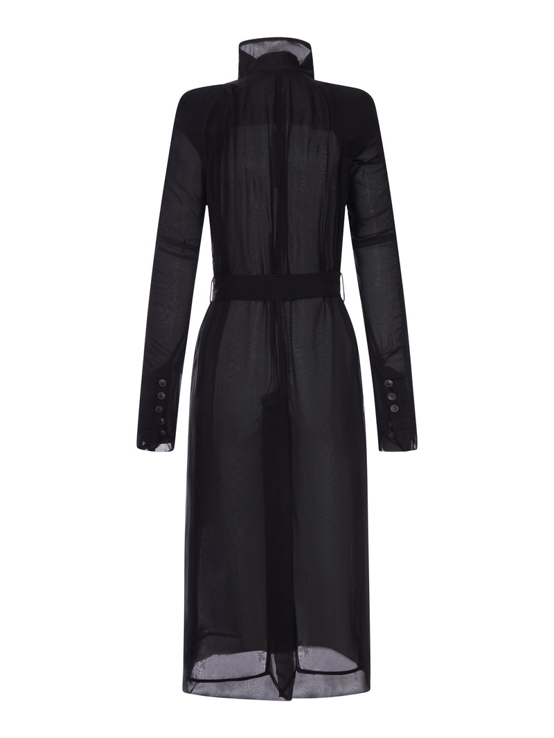 TRENCH MARIA IN ORGANZA TRASPARENTE CON CINTURA