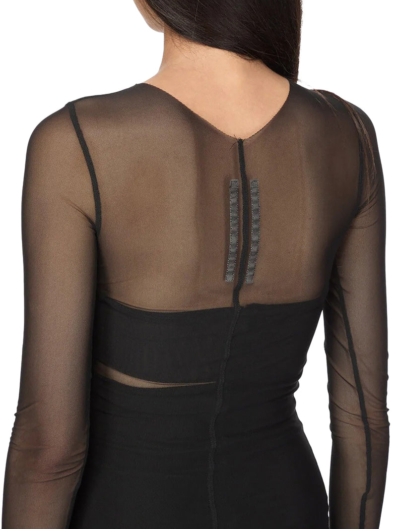 ABITO LUNGO IN TULLE TRASPARENTE