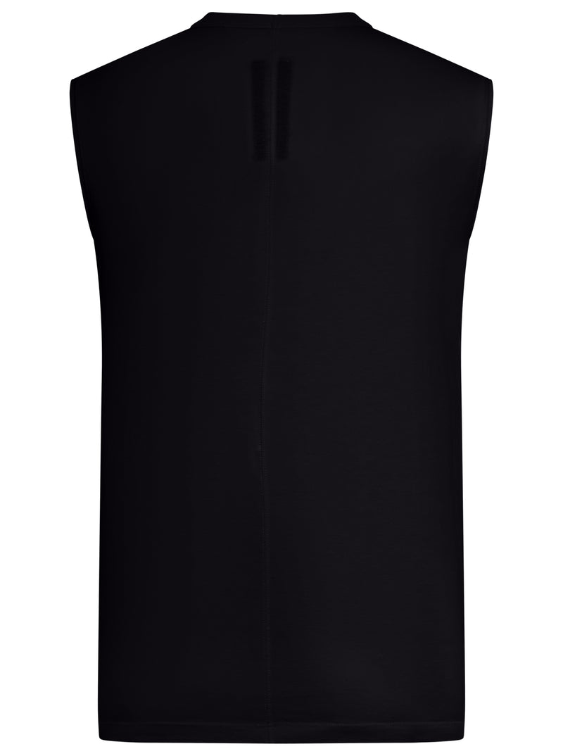 TOP SMANICATO IN COTONE CON STAMPA