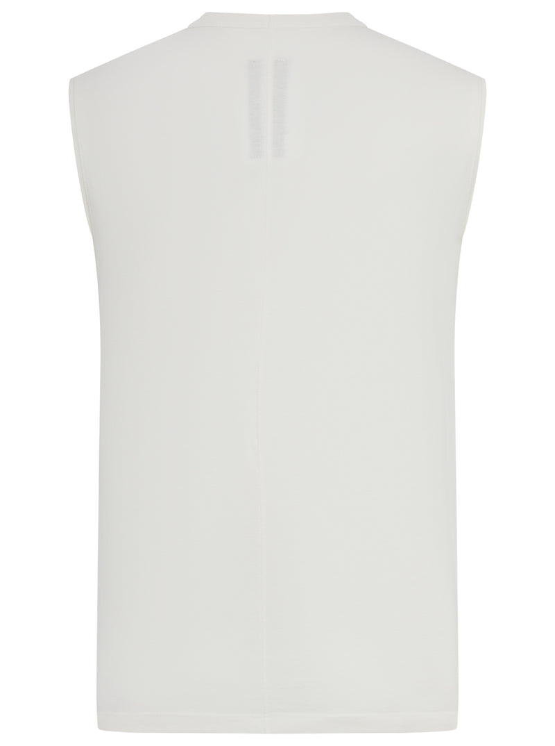 TOP SMANICATO IN COTONE CON STAMPA