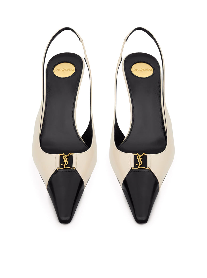 DÉCOLLETÉ SLINGBACK BABYLONE BRETEUIL IN PELLE LISCIA