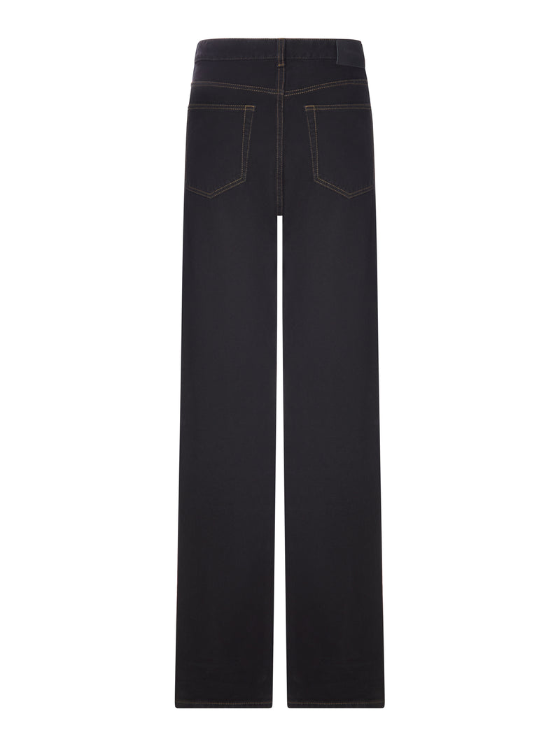 JEANS WIDE LEG IN DENIM A VITA ALTA