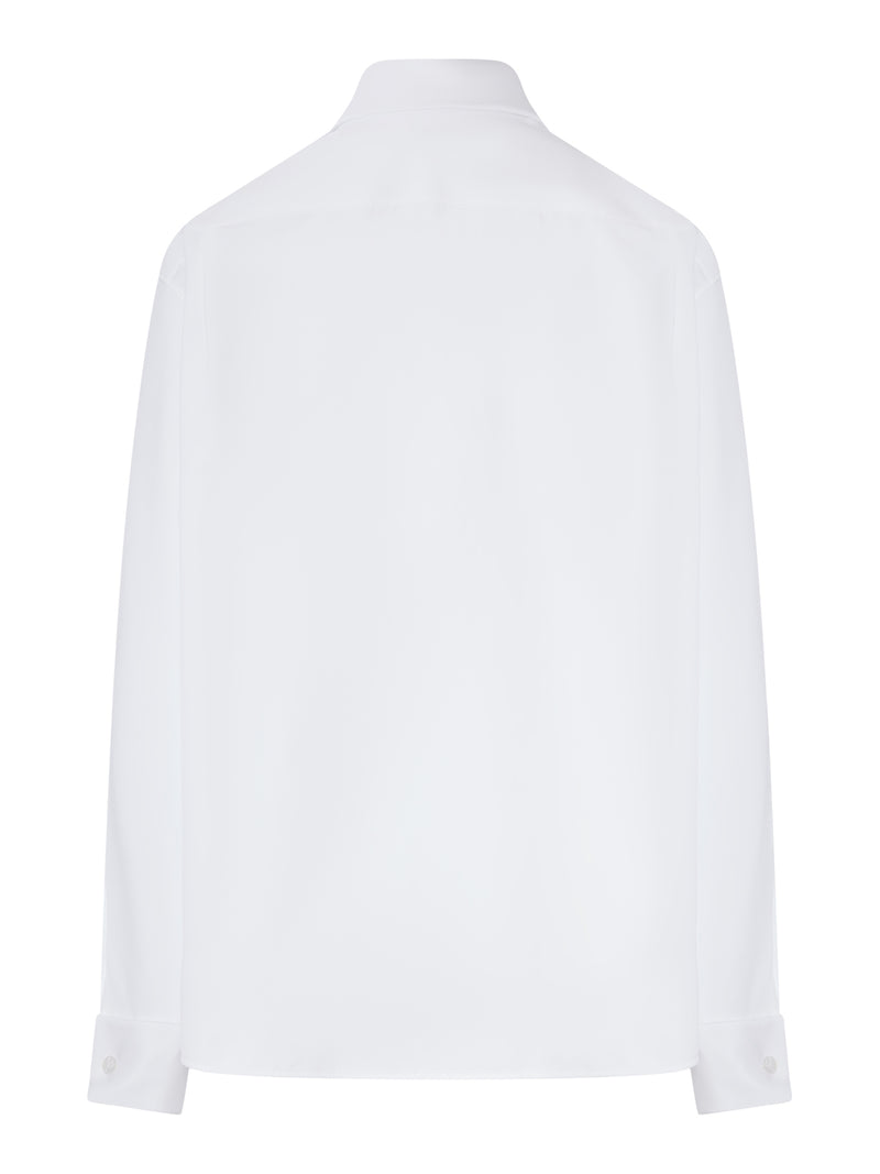 CAMICIA CON COLLO LAVALLIÈRE IN POPELINE DI COTONE