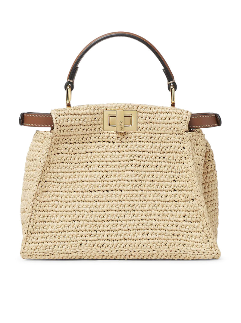 BORSA PEEKABOO MINI IN RAFIA CON INTRECCIO OPENWORK