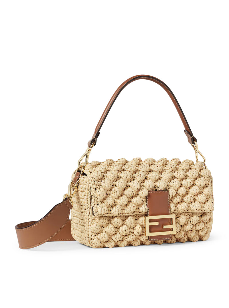 BORSA BAGUETTE IN RAFIA PUNTO NOCCIOLINA