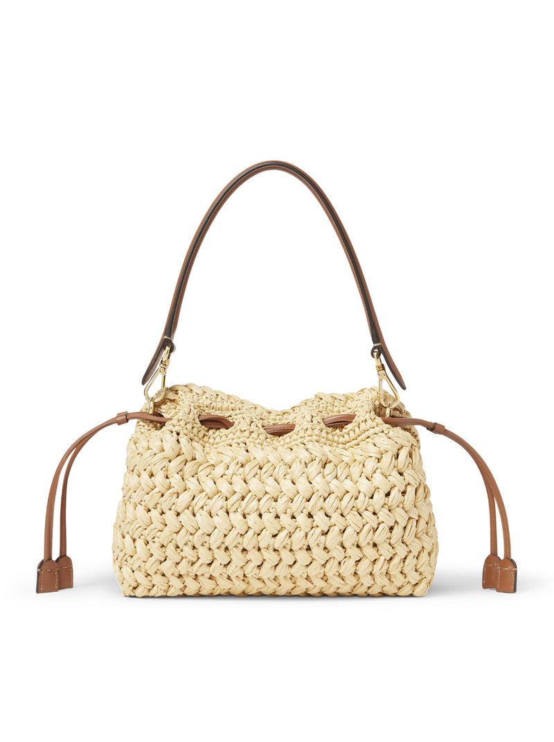 BORSA MAMMA BAGUETTE MEDIUM IN RAFIA INTRECCIATA