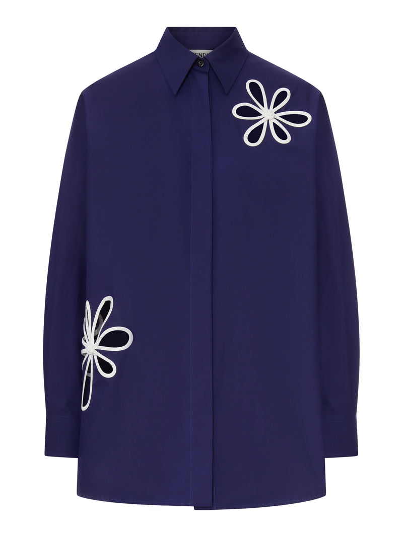 CAMICIA IN POPELINE CON DETTAGLI CUT-OUT