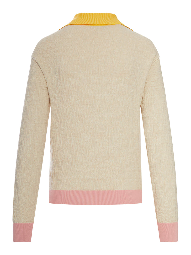 MAGLIA IN COTONE E SETA COLOR BLOCK FF