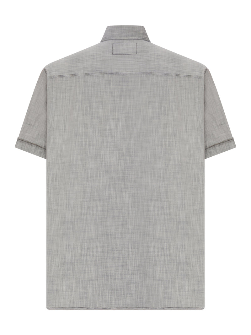 CAMICIA BUTTON DOWN IN CHAMBRAY GRIGIO