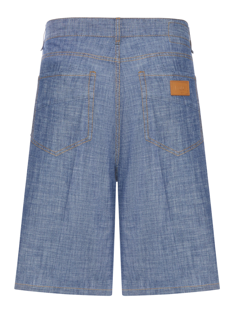 BERMUDA IN CHAMBRAY AZZURRO CHIARO