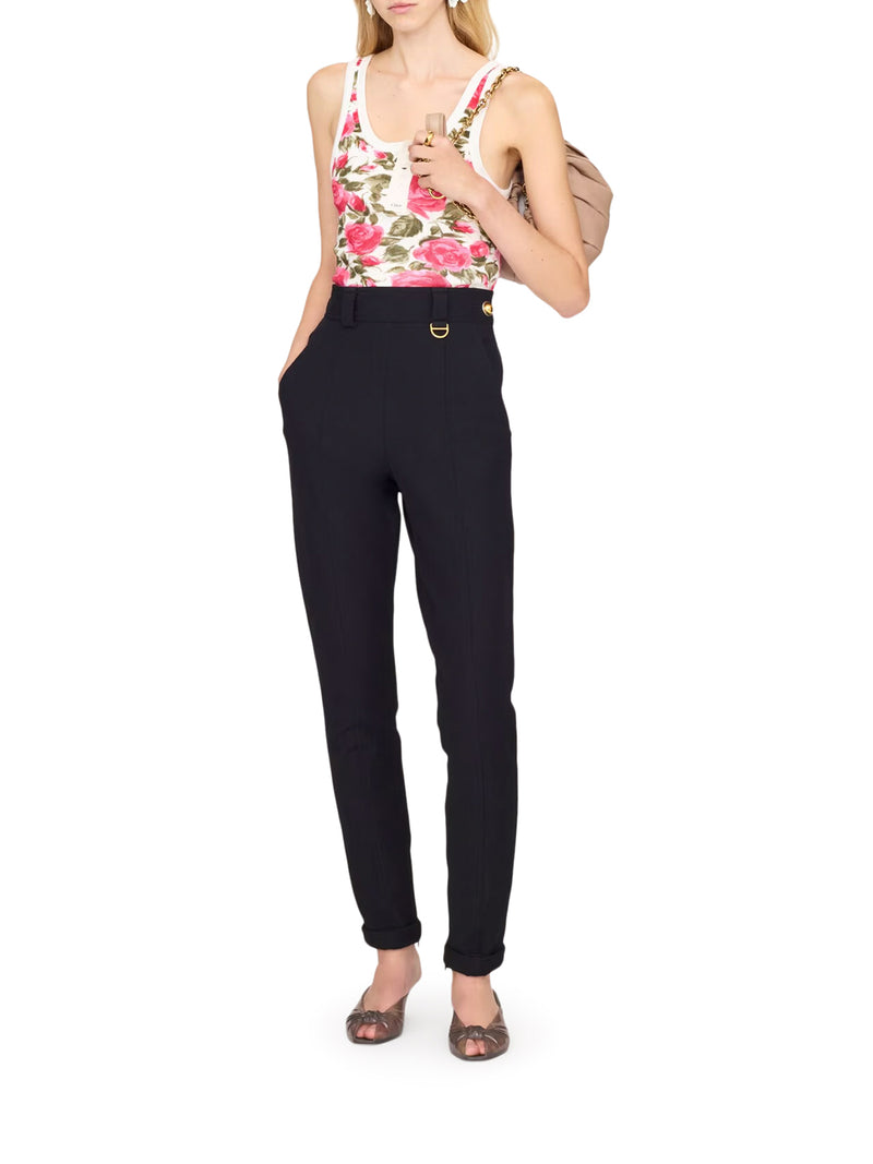 TOP IN COTONE ELASTICIZZATO CON STAMPA FLOREALE