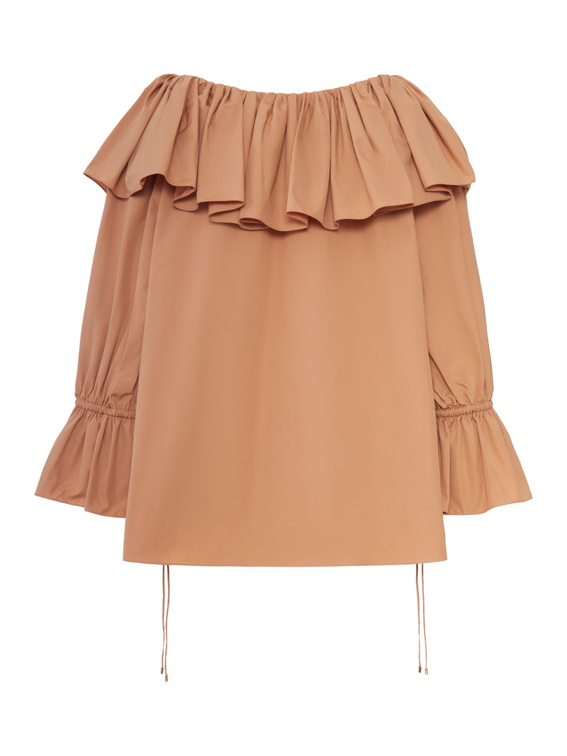 BLUSA IN COTONE CON VOLANT