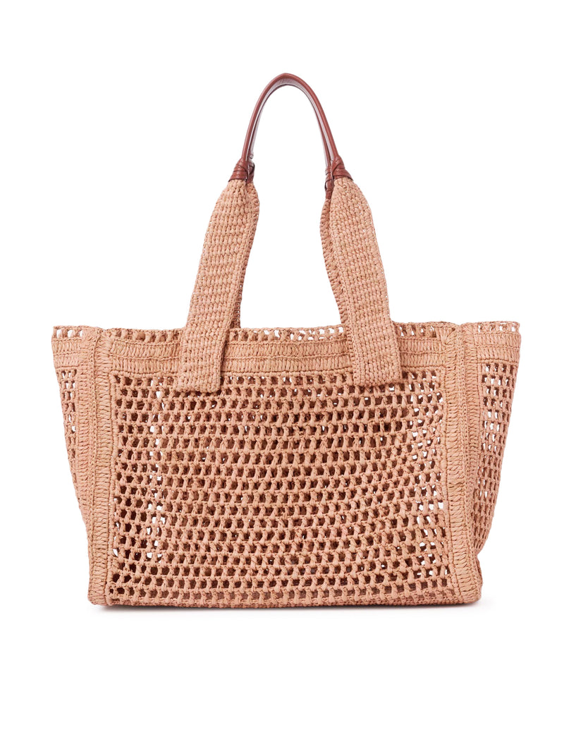 TOTE BAG EAST-WEST SUMMER BANANA IN RAFIA