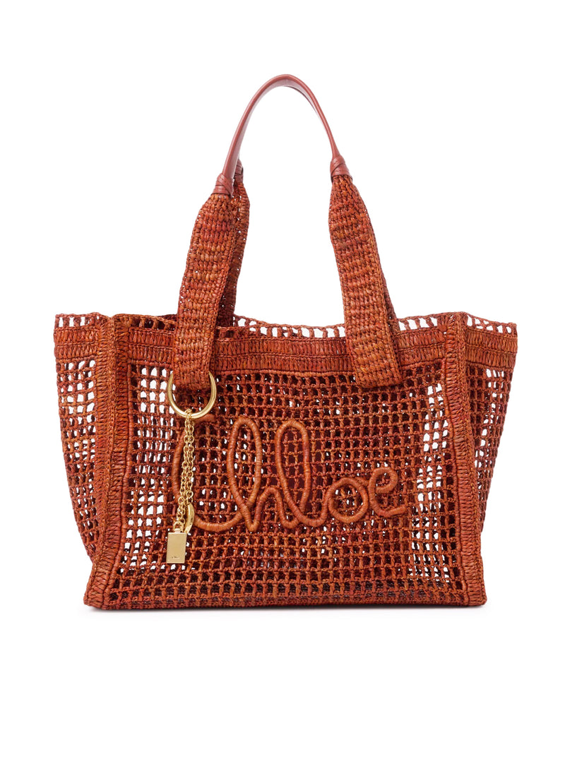 TOTE BAG EAST-WEST SUMMER BANANA IN RAFIA