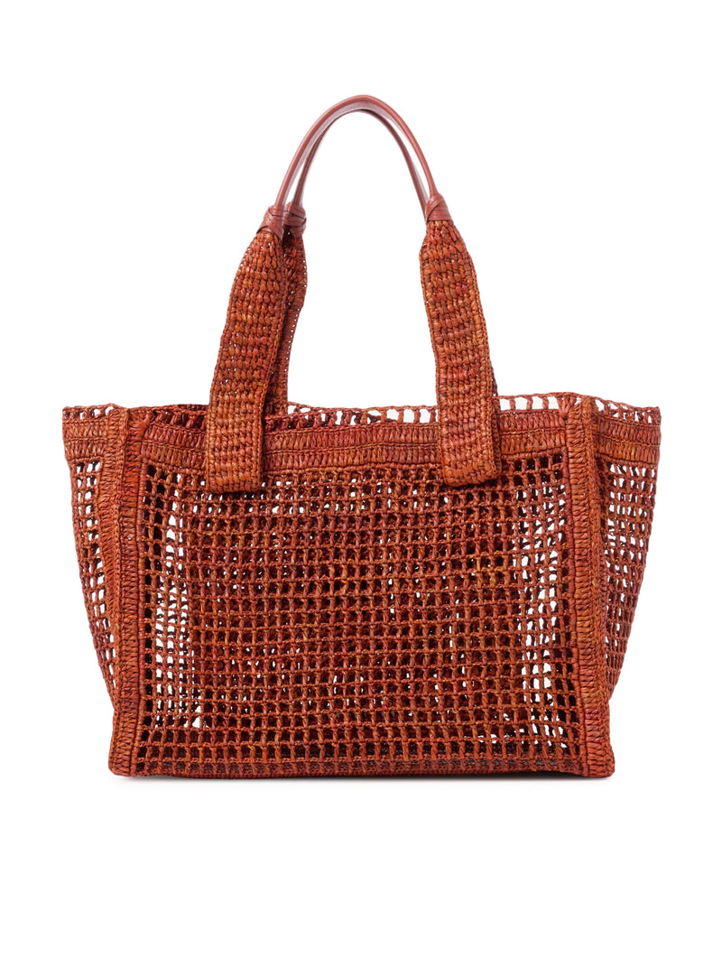 TOTE BAG EAST-WEST SUMMER BANANA IN RAFIA