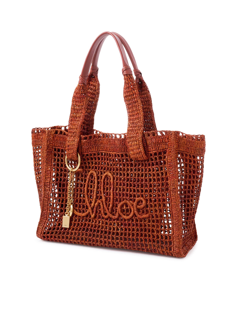 TOTE BAG EAST-WEST SUMMER BANANA IN RAFIA
