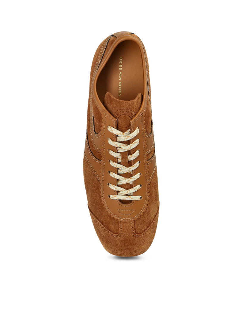 SNEAKERS BICOLOR IN PELLE E PELLE SCAMOSCIATA
