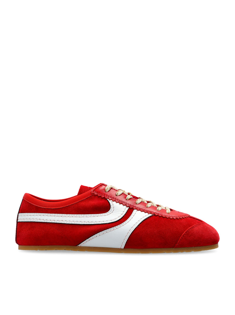 SNEAKERS BICOLOR IN PELLE E PELLE SCAMOSCIATA