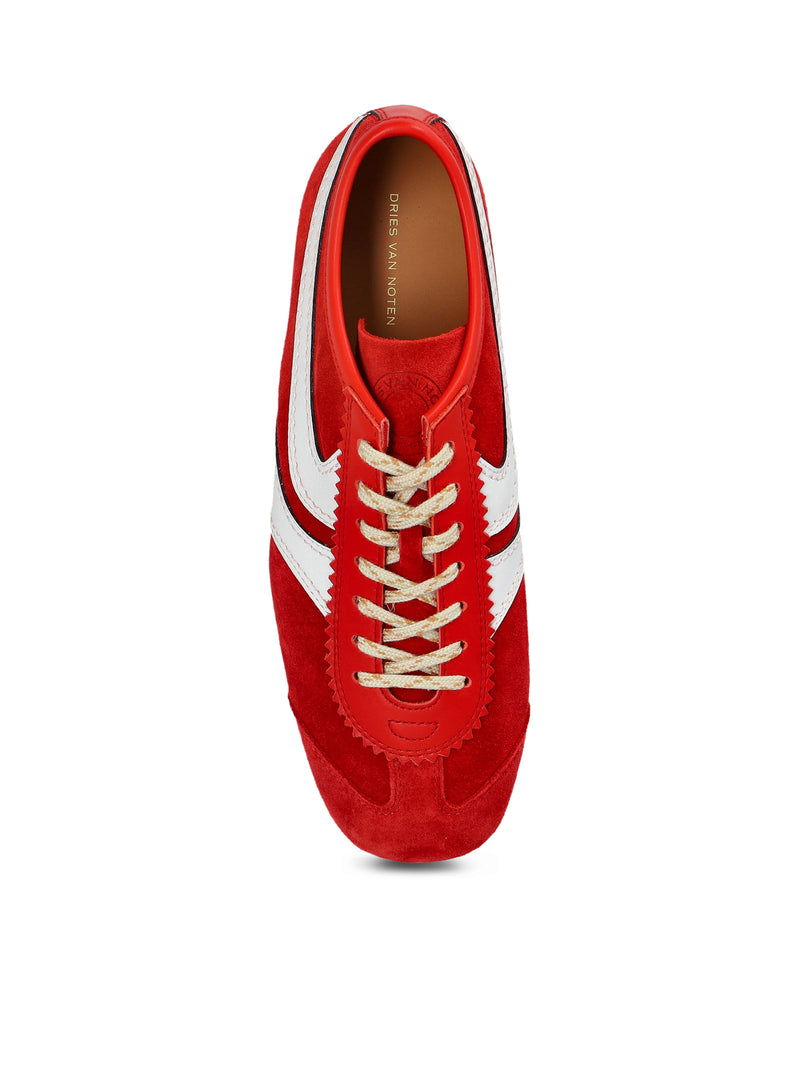 SNEAKERS BICOLOR IN PELLE E PELLE SCAMOSCIATA