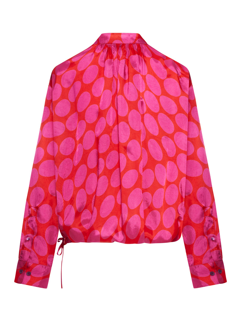 BLUSA CON STAMPA A POIS MAXI