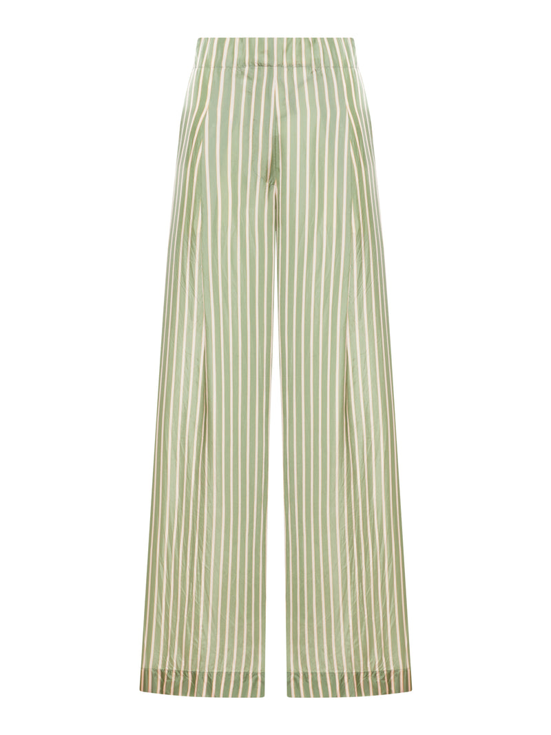 PANTALONI WIDE LEG IN CUPRO EFFETTO STROPICCIATO
