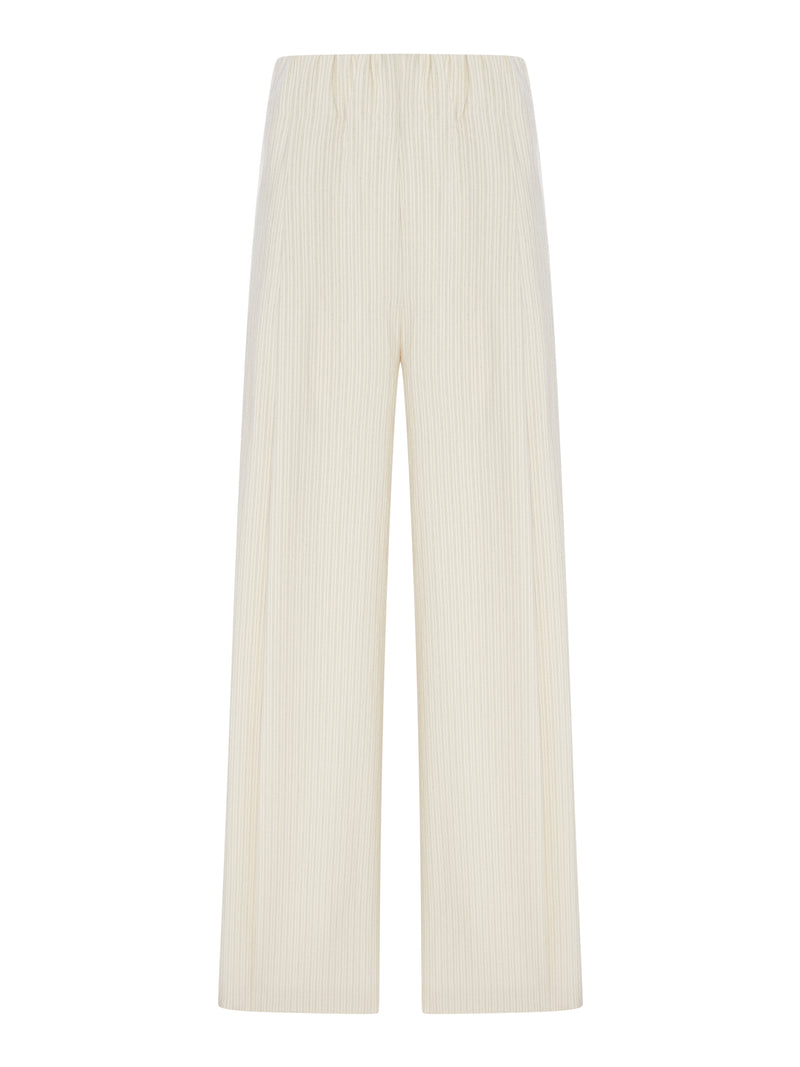 PANTALONI IN COTONE A GAMBA LARGA CON MOTIVO A RIGHE