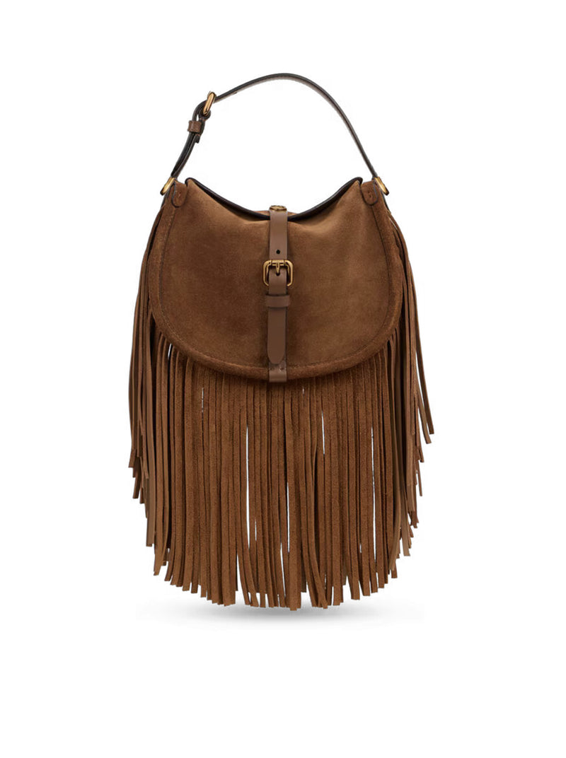 BORSA PONY PICCOLA IN SUEDE CON FRANGE