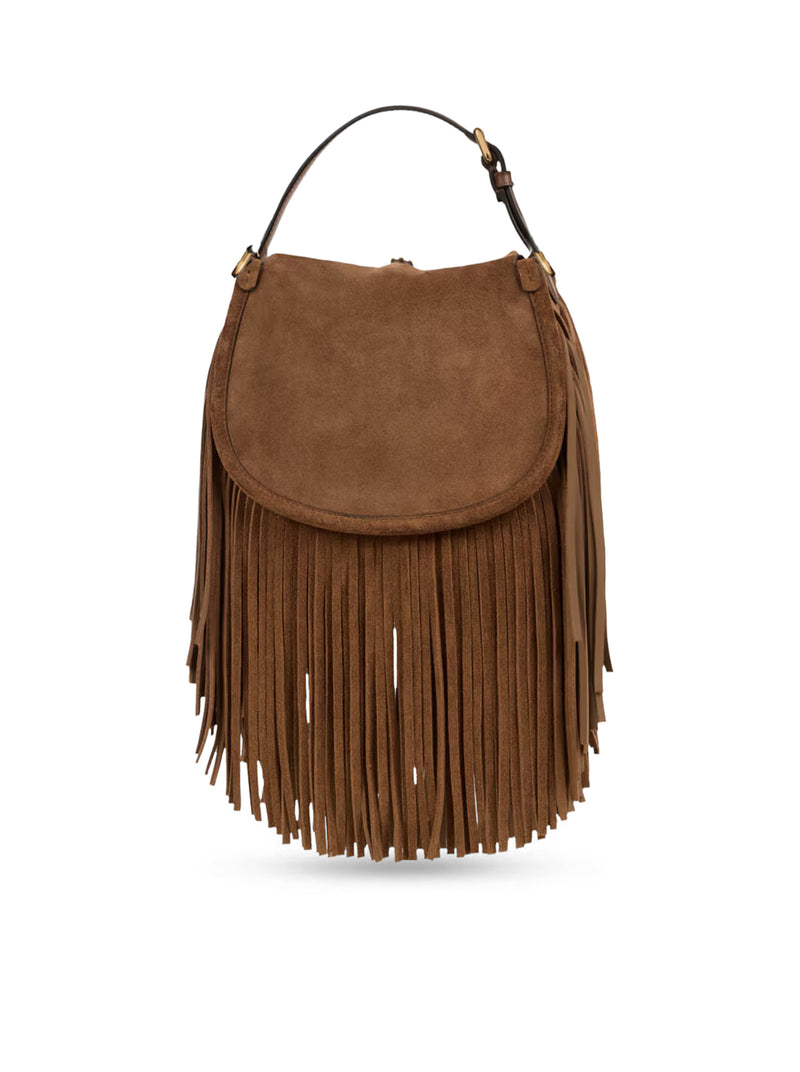 BORSA PONY PICCOLA IN SUEDE CON FRANGE