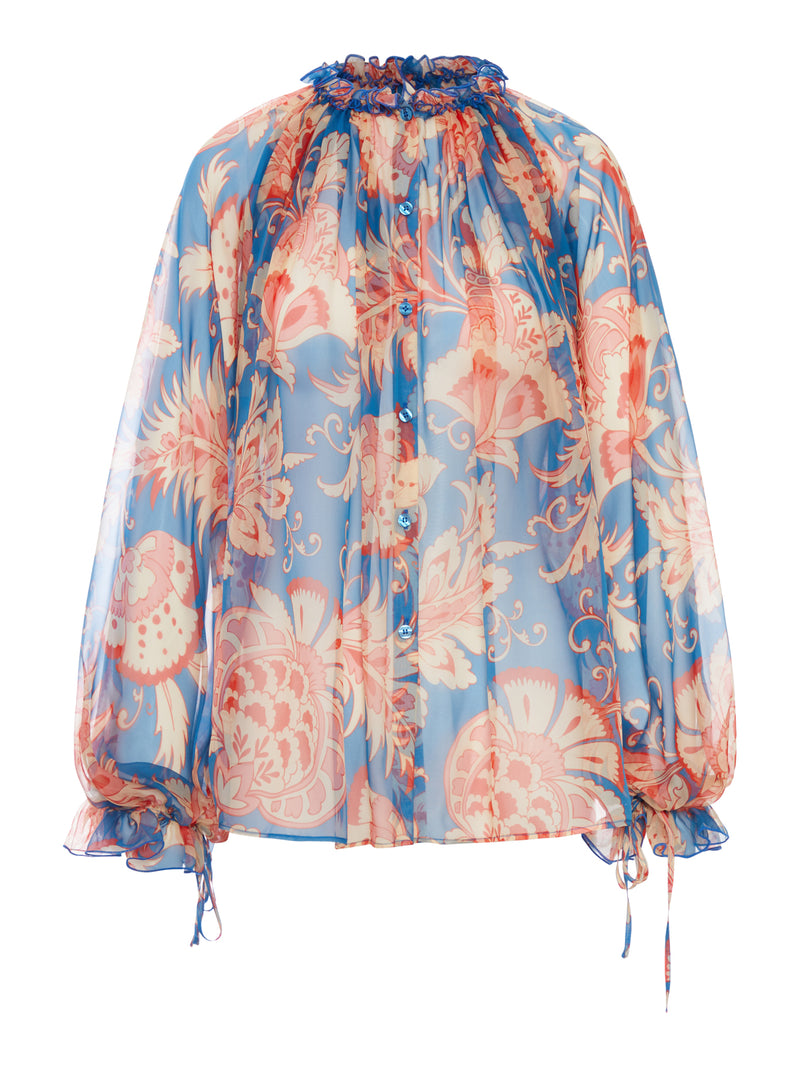 BLUSA IN SETA CON STAMPA FLOREALE