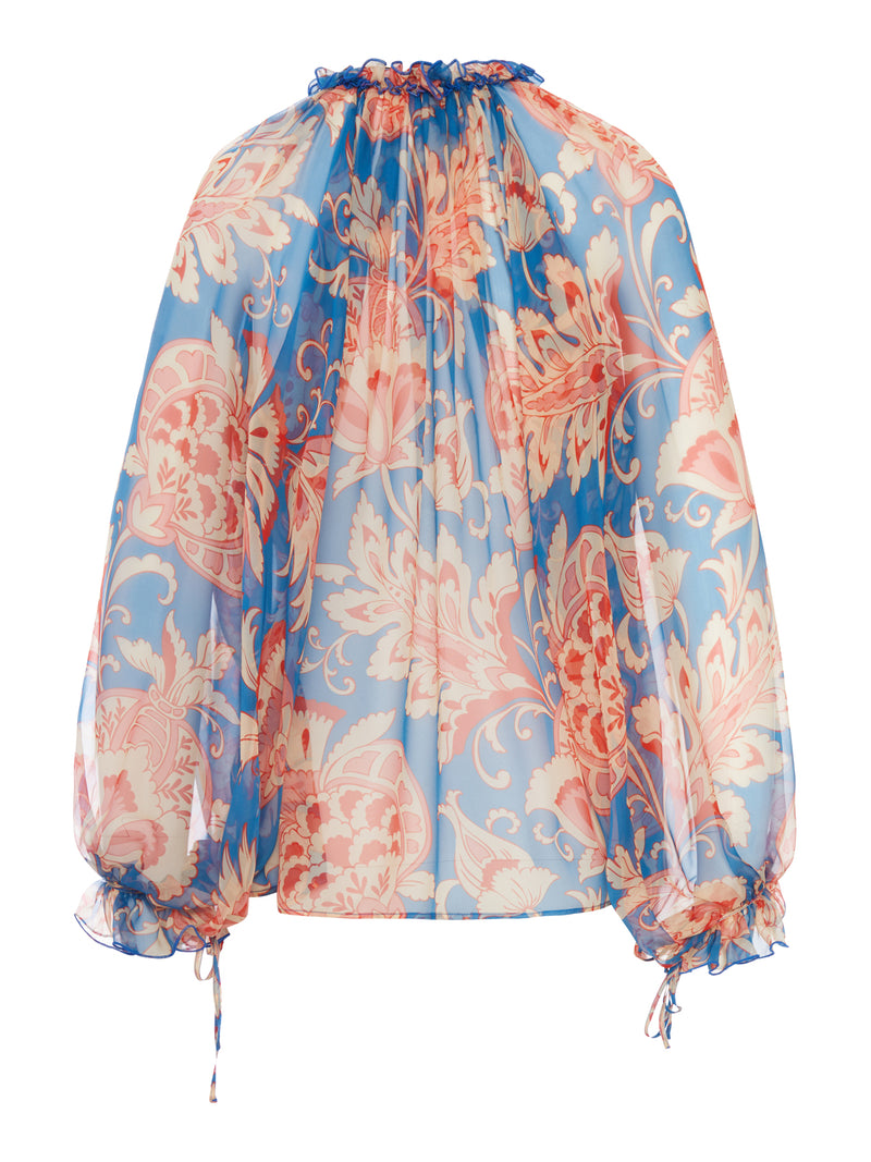 BLUSA IN SETA CON STAMPA FLOREALE