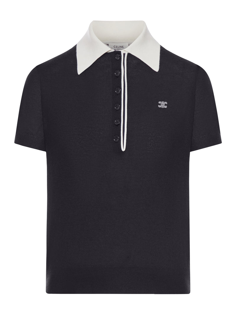MAGLIA STILE POLO IN CASHMERE SOTTILE E SETA