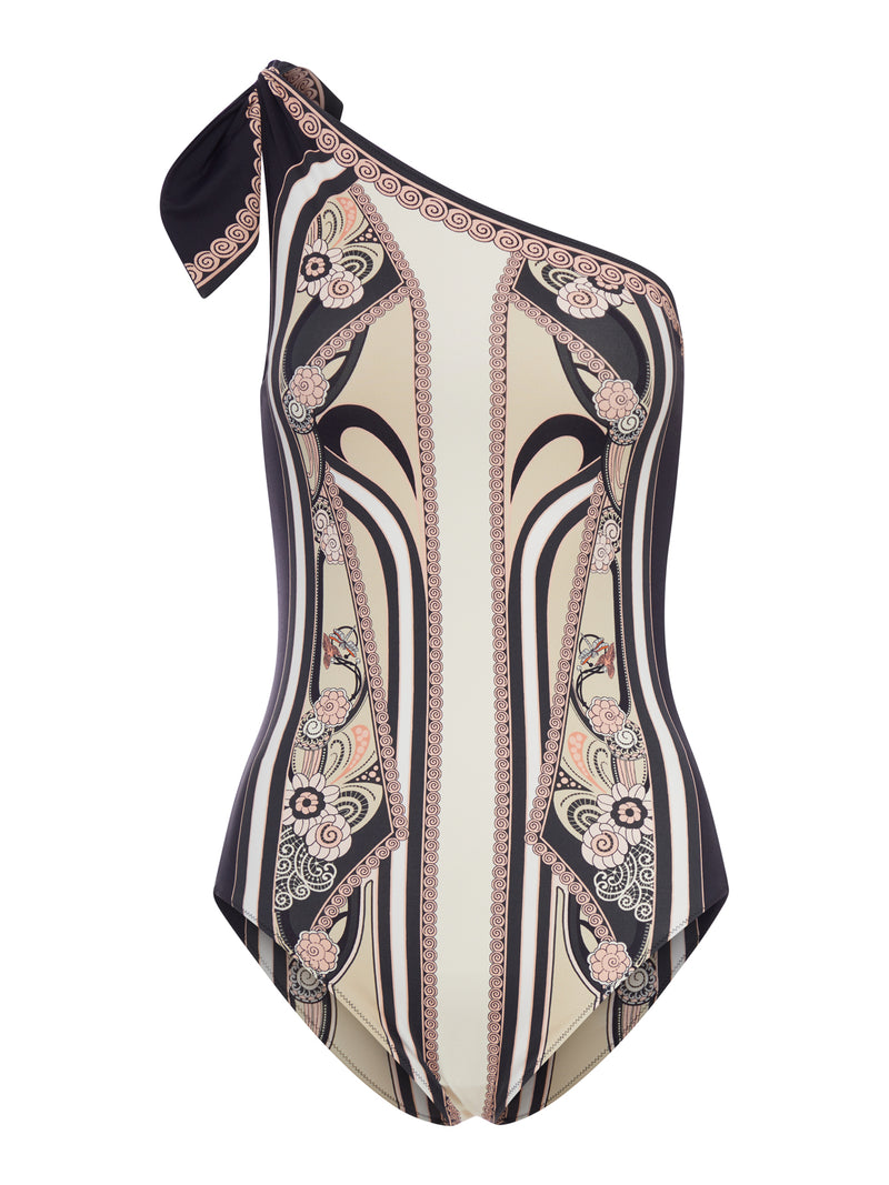 COSTUME INTERO MONOSPALLA CON STAMPA ORNAMENTALE