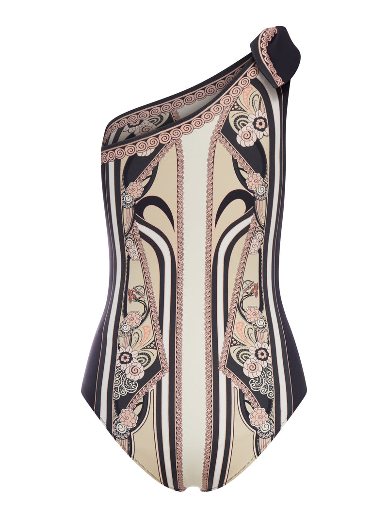 COSTUME INTERO MONOSPALLA CON STAMPA ORNAMENTALE