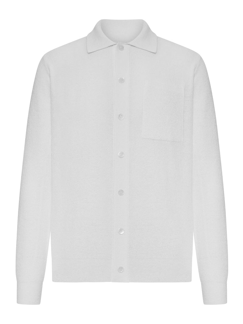 CAMICIA IN MISTO COTONE E LINO A PUNTO MILITARE