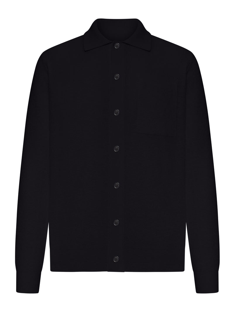 CAMICIA IN MISTO COTONE E LINO A PUNTO MILITARE