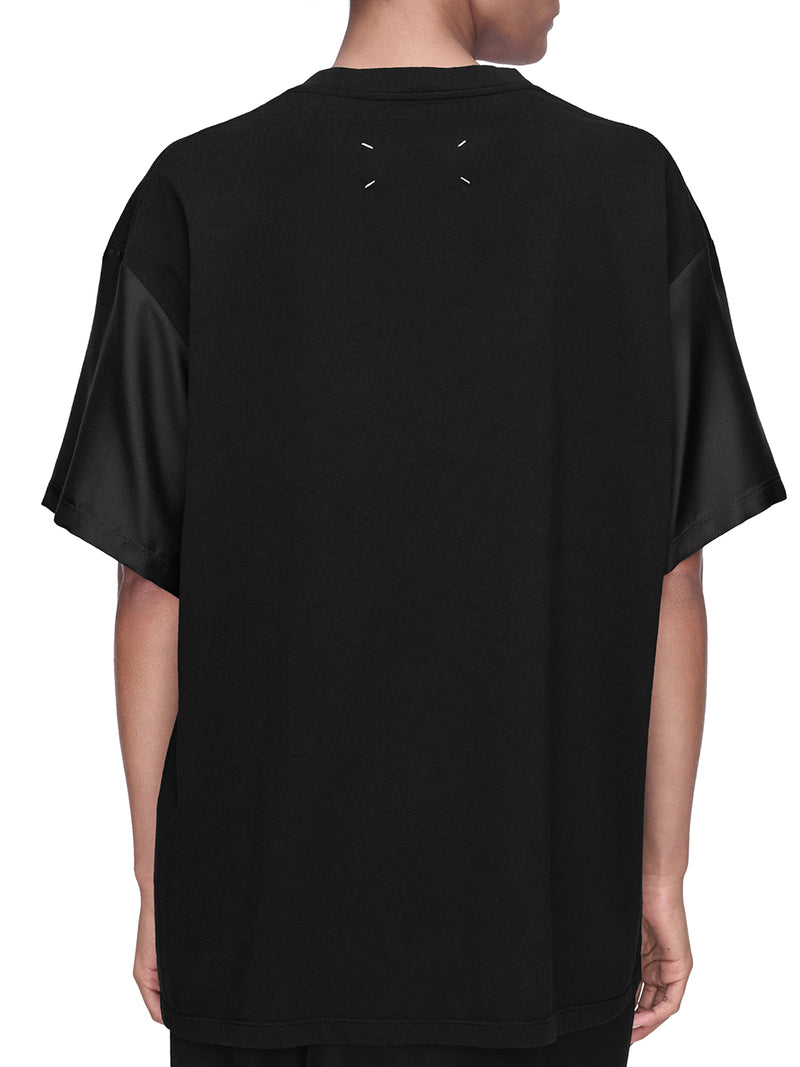 T-SHIRT IN COTONE E SETA CON MOTIVO FLOREALE