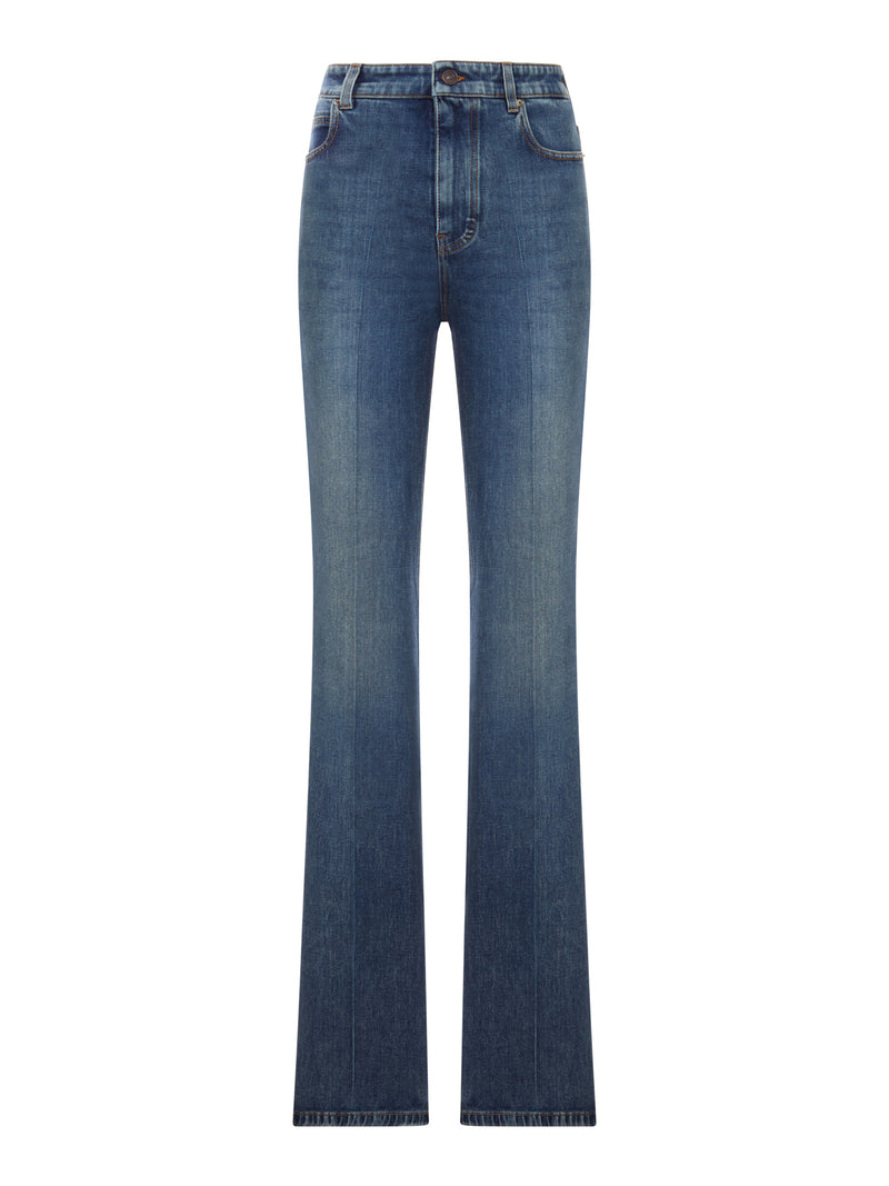 JEANS A VITA ALTA IN BLU VINTAGE