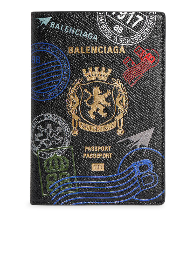 CUSTODIA PASSPORT DA UOMO IN NERO/MULTICOLORE