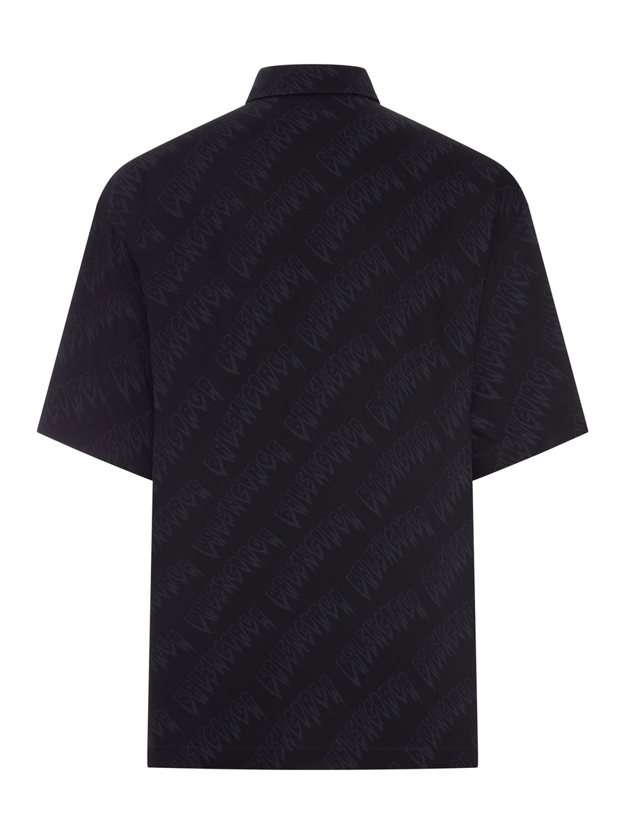 CAMICIA IN VISCOSA FLUIDA E LOGO ALLOVER