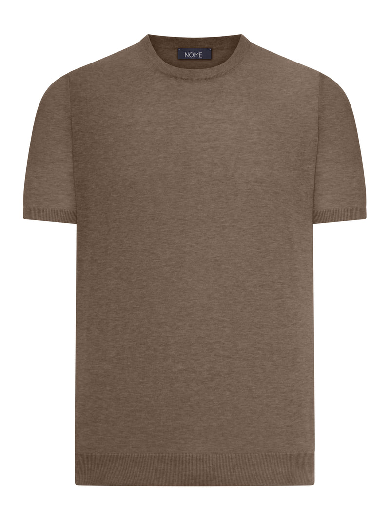 T-SHIRT GIROCOLLO IN MAGLIA DI COTONE