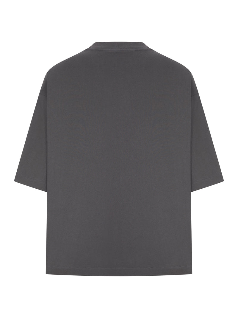 T-SHIRT OVERSIZE GIROCOLLO CON LOGO APPLICATO