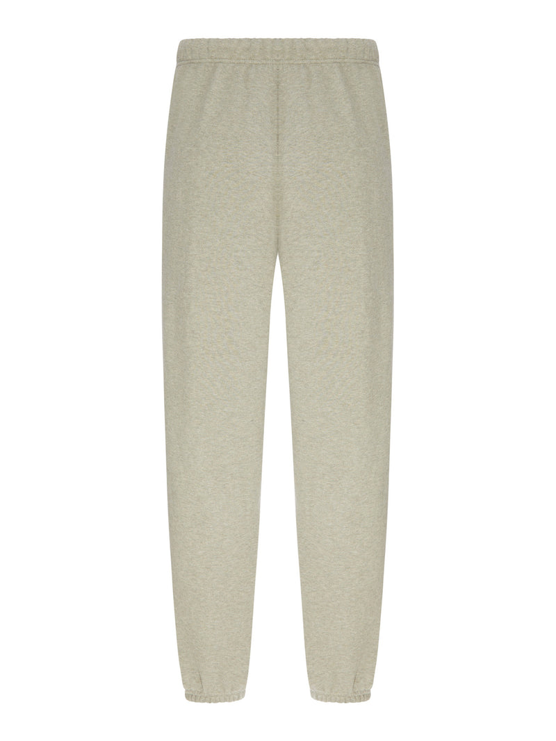 PANTALONI JOGGER IN FELPA MÉLANGE CON COULISSE E POLSINI ELASTICIZZATI