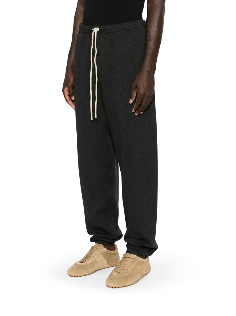 PANTALONI JOGGER IN FELPA MÉLANGE CON COULISSE E POLSINI ELASTICIZZATI