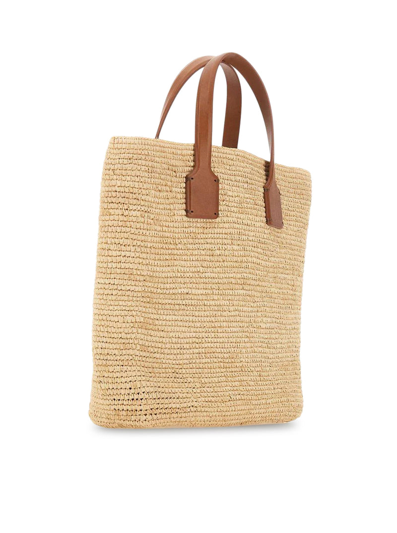 BORSA A MANO SACHA IN RAFIA CON INSERTI IN PELLE