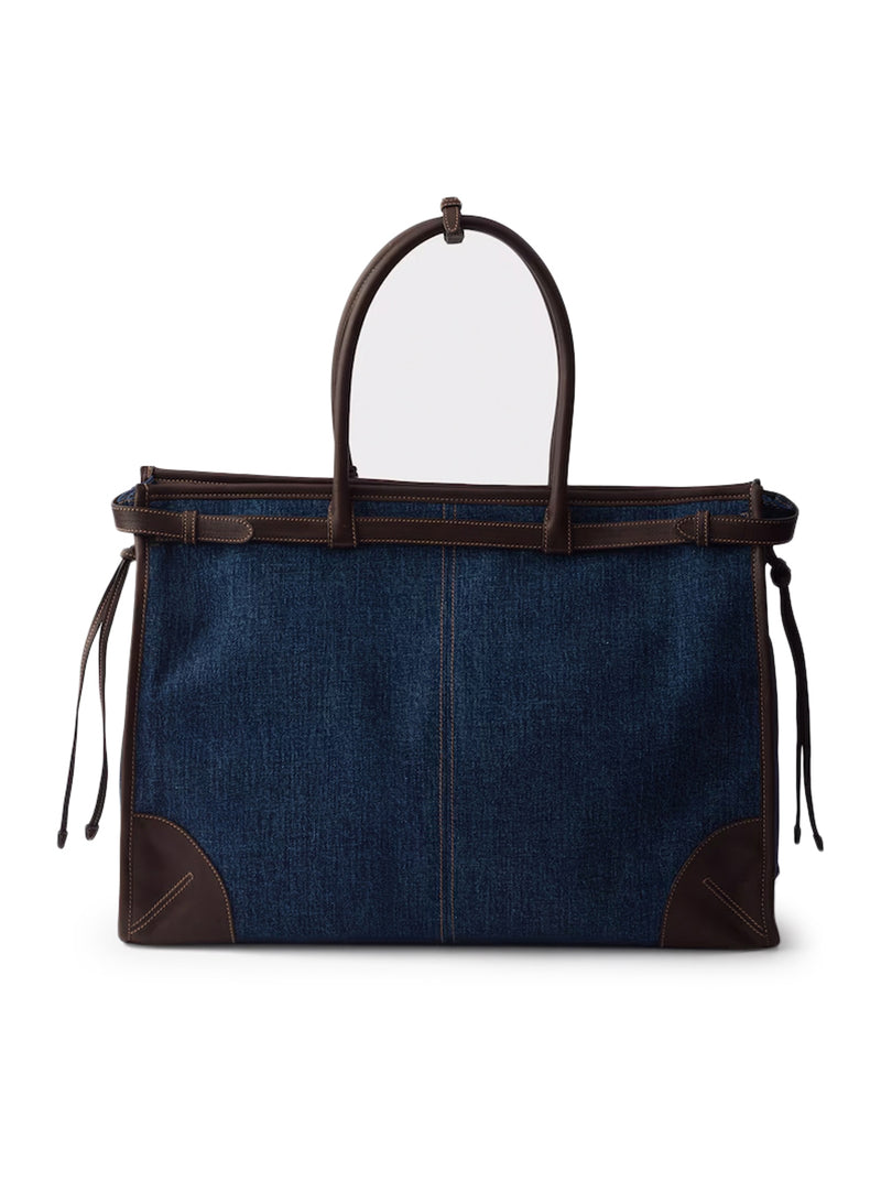 BORSA SHOPPING PRADA BONNIE IN DENIM E PELLE