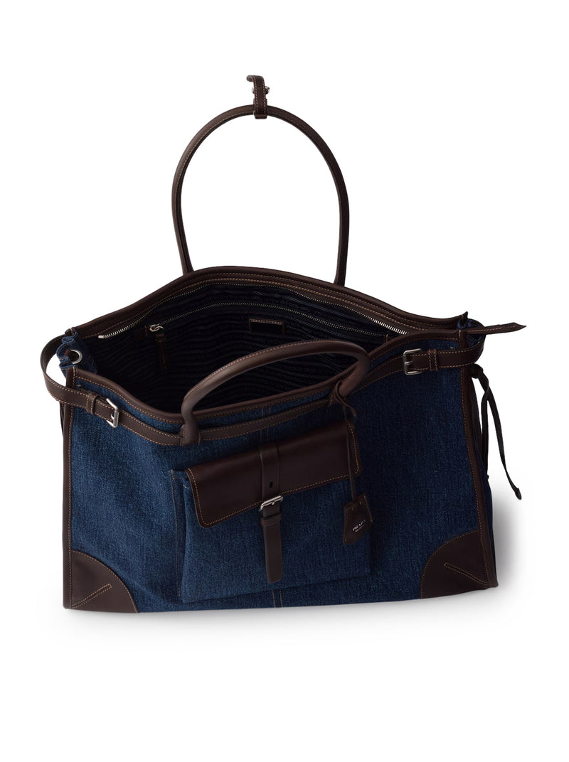 BORSA SHOPPING PRADA BONNIE IN DENIM E PELLE